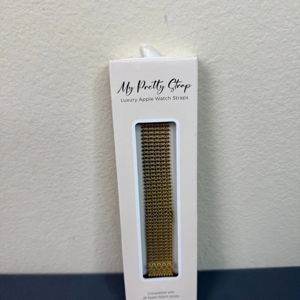 My Pretty Strap- Stainless Steel Apple Watch Band Gold Woven Link